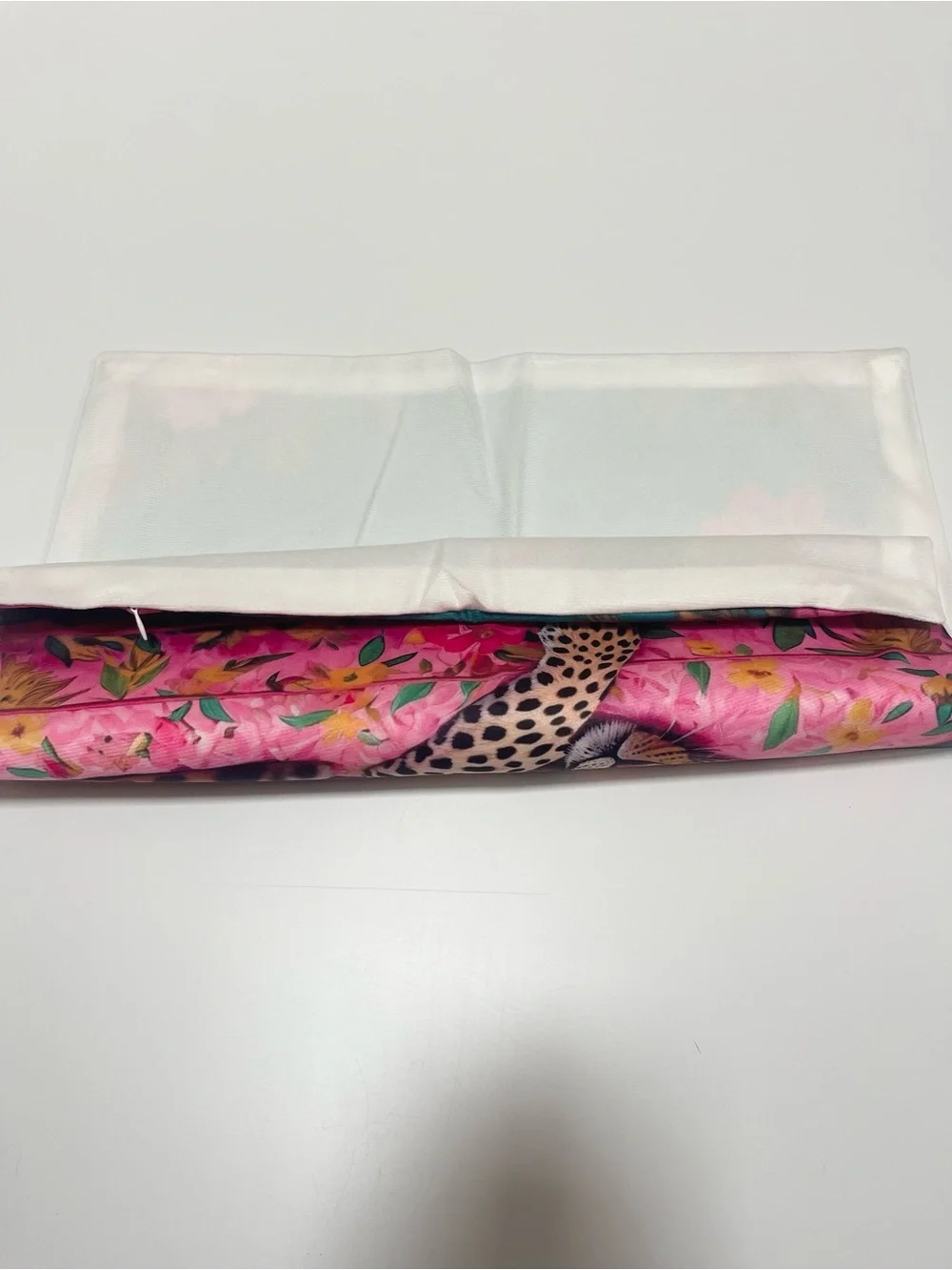 Set of 2 Leopard Floral Decorative Pillow Covers | Teal & Pink | 18” x 17”